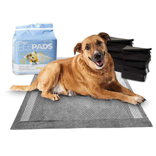 Alpha Paw - Odor Eliminating Pee Pads for Dogs Extra Thick Disposable Leak-Proof Dog Pads Quick-Dry Non-Slip Backing with Pheromones to Attract Your Dog